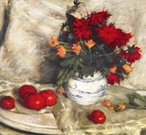 Лингнер Натюрморт с цветами и томатами