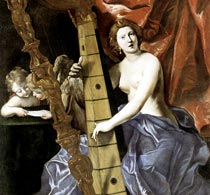 Ланфранко Венера, играющая на арфе