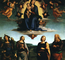 Перуджино Мадонна с младенцем и святыми