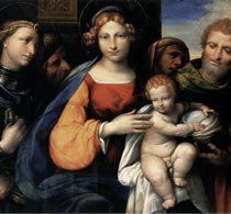 Тизи Дева с младенцем и святые