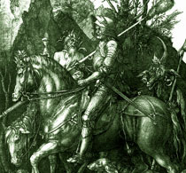Дюрер гравюра Рыцарь, Смерть и Дьявол
